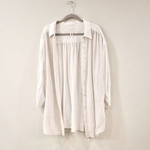 Anthropologie Relaxed Fit White Button Down